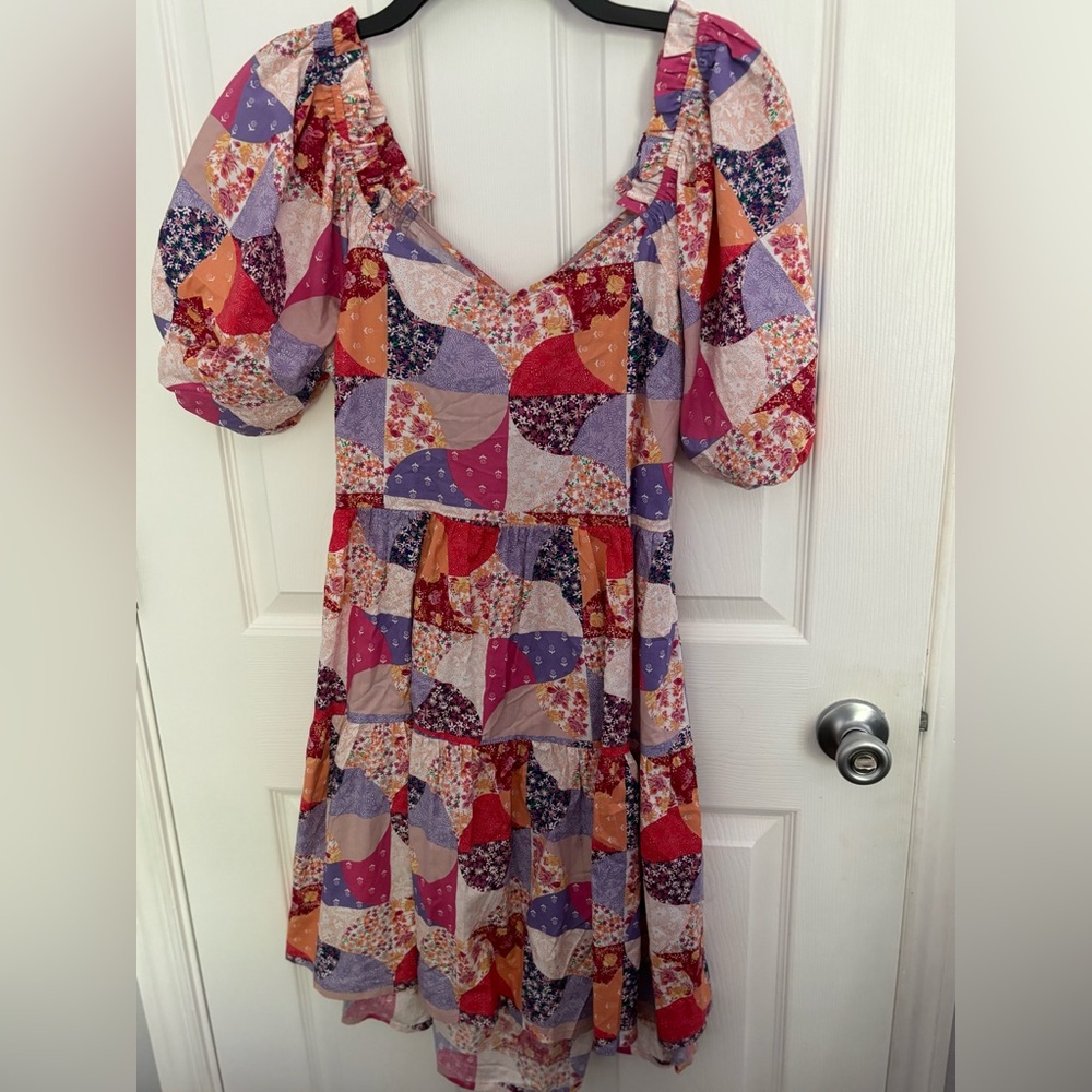 Neon rose floral dress